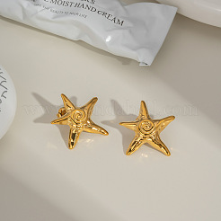Orecchini a bottone a forma di stella in acciaio inossidabile in stile europeo&nbsp;SW3410