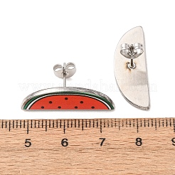 Pendientes de botón de acero inoxidable 304 estampados&nbsp;EJEW-Z171-02P