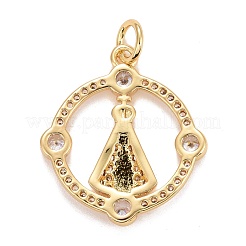 Pendentifs en laiton plaqué or et zircone cubique&nbsp;KK-E275-24G