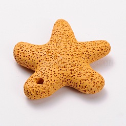 Anhänger aus synthetischem Lavagestein mit großen Seesternen/Seesternen&nbsp;G-O025-05C