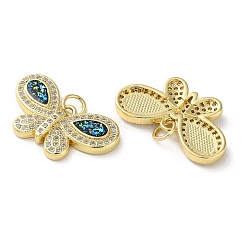 Pendenti in zirconi cubici trasparenti in micro pavè di ottone&nbsp;KK-C045-44G