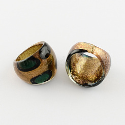 Gold Sand Handgewickelte breites Band Ringe&nbsp;RJEW-Q150-M14-B