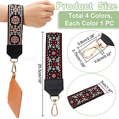 4 Stück kurze Taschengurte aus zweifarbigem Polyester-Armband&nbsp;AJEW-WR0001-83