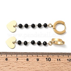 Boucles d'oreilles créoles en verre et acier inoxydable 304 en forme de cœur&nbsp;EJEW-G453-13G