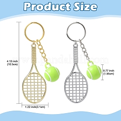 5 llavero de raqueta de tenis de acrílico opaco con aleación.&nbsp;KEYC-YW00243-01