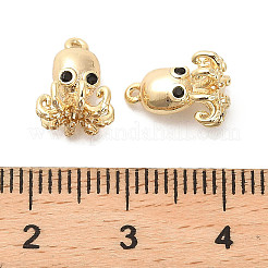 Breloques en laiton zircon cubique micro pavé noir&nbsp;KK-C054-24G