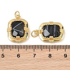 Facettierte Anhänger aus natürlichem schwarzem Achat&nbsp;GG-CBA4154-02G-01