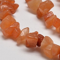 Brins de perles d'aventurine rouge naturelle en copeaux&nbsp;G-N0134-10B