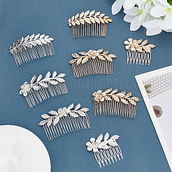 10 stücke 10 stil hochzeit braut blume & blatt eisen haar kämme&nbsp;OHAR-BC0001-02
