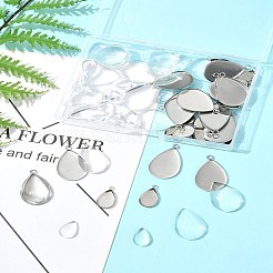 DIY-Anhänger-Sets aus tropfenförmigem 304 Edelstahl&nbsp;DIY-FS0008-40