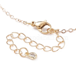 Collana pendente irregolare in quarzo rosa naturale grezzo con catena in ottone&nbsp;NJEW-JN03832-01