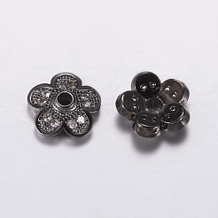Messing Micro Pave Zirkonia Bead Cap&nbsp;ZIRC-G122-50-RS