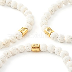 Bracciale elasticizzato rotondo con perline di roccia lavica naturale per donna ragazza&nbsp;BJEW-JB06973