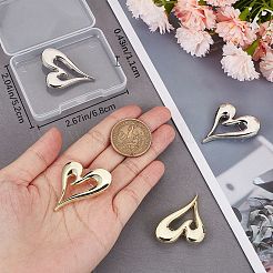 4 Stück 2 Farben Legierung Herz Brosche Pin&nbsp;JEWB-CP0001-11
