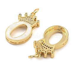 Pendenti in zirconi cubici trasparenti in micro pavè di ottone&nbsp;KK-G498-01O-02