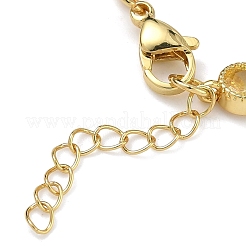 Bracciali a catena con maglie in ottone a goccia e zirconi cubici per donna&nbsp;BJEW-P385-06G-05