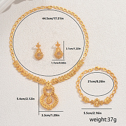 Elegante orientalische Messingblatt-Armbänder & Ohrringe & Halsketten-Sets für Frauen&nbsp;XK7666