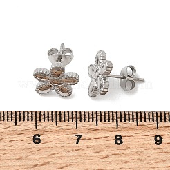 Pendientes de acero inoxidable 304 con forma de flor&nbsp;EJEW-G453-09P