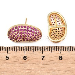 Boucles d'oreilles en laiton avec zircone cubique de micro pave&nbsp;EJEW-K324-09G-02
