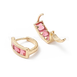 Orecchini a cerchio rettangolari con zirconi&nbsp;EJEW-B014-24G