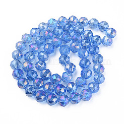 Chapelets de perles en verre transparent électrolytique&nbsp;EGLA-N002-34B-C05