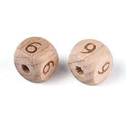 Gravierte Buchenholzperlen&nbsp;WOOD-N022-07