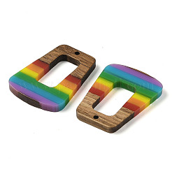 Pendenti in resina e legno di noce con tema orgoglio arcobaleno&nbsp;WOOD-K012-11B