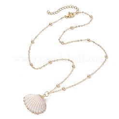 4 pz 4 stili collane con ciondolo in conchiglia naturale placcata&nbsp;NJEW-JN05180-01