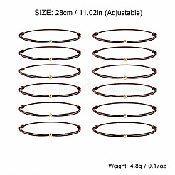 Armbandsets mit runden Messingperlen und handgewebter Polyesterschnur (2 Strang)&nbsp;LY1843-1