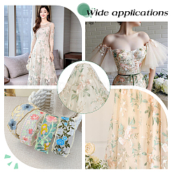Blumenmuster Polyester Spitzenstoff&nbsp;DIY-WH0888-204B