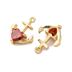 Pendentifs avec zircon cubiques à micro-pavés en laiton&nbsp;KK-F895-03G