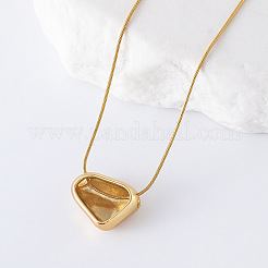 3 collar minimalista de acero inoxidable con forma de corazón pulido irregular para mujer&nbsp;YJ1640