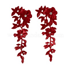 Orecchini pendenti in lega di cristallo e strass a forma di fiore&nbsp;FS-WG249DC-03