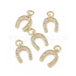 Breloques en laiton avec zircone cubique de micro pave&nbsp;KK-E068-VB278