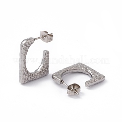Boucles d'oreilles à tige rectangulaires en acier inoxydable 304 anti-ternissement&nbsp;EJEW-G314-11P