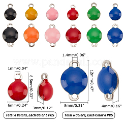 72 pièce de 12 styles de liens/connecteurs et breloques en acier inoxydable 304 plaqués ionique (IP)&nbsp;STAS-UN0032-11