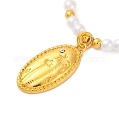 Halsketten mit Strass-Anhängern aus Legierung für Damen&nbsp;NJEW-U013-10G-01