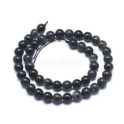 Natürliche turmalinierte Quarz / schwarze Rutilquarz Perlen Stränge&nbsp;G-D0003-C23-8MM