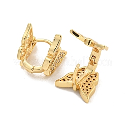 Creolen mit klarem Zirkonia-Pavé aus Messing&nbsp;EJEW-M258-18G
