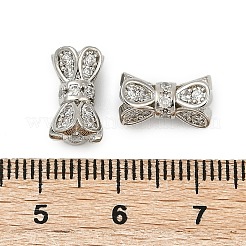 Schraubverschlüsse aus Messing mit Mikropflaster und klarem Zirkonia&nbsp;KK-H202-09B-P