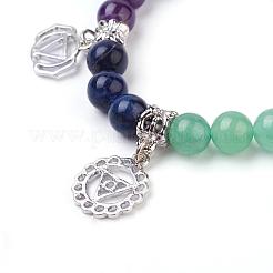 Bracelets en pierre gemme naturelle avec breloque&nbsp;BJEW-P179-06