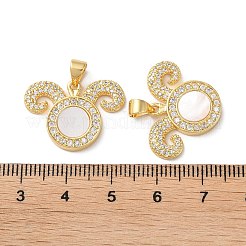 Pendenti in zirconi cubici trasparenti in micro pavè di ottone&nbsp;KK-B083-40A-G