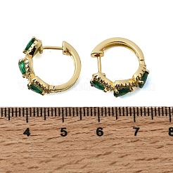 Gestellplattierte Creolen aus Messing mit Zirkonia&nbsp;EJEW-L308-01G