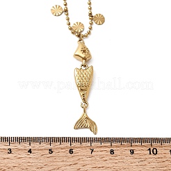 Collane con ciondolo a forma di pesce in acciaio inossidabile 304 per donna&nbsp;NJEW-F362-01G