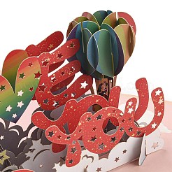 Rechteckige 3D-Popup-Grußkarte aus Papier&nbsp;AJEW-F064-01D