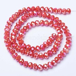 Chapelets de perles en verre électroplaqué&nbsp;EGLA-A034-P8mm-B06