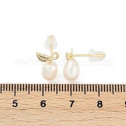Orecchini a bottone in ottone con zirconi cubici trasparenti&nbsp;KK-D301-16G