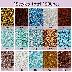 150 g 15 Arten runde Glasperlen&nbsp;SEED-PH0003-75