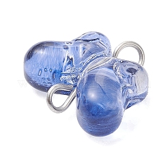 Charms de conector de vidrio de pintura para hornear transparente&nbsp;PALLOY-JF02341-01