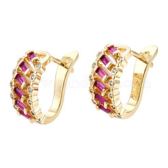 Orecchini a cerchio da donna con zirconi cubici&nbsp;EJEW-N011-118D